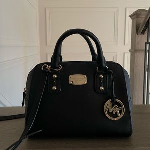 Michael Kors Bag with Crossbody Strap in Black with Gold Hardware